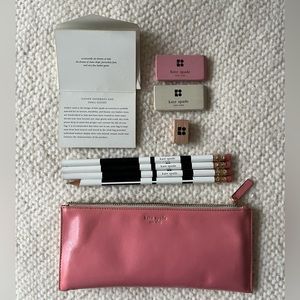 Pink leather Kate Spade pencil case